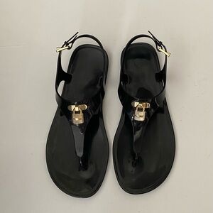 Michael Kors MIRA Jelly Flat Thong Sandal Black Women’s size 7M